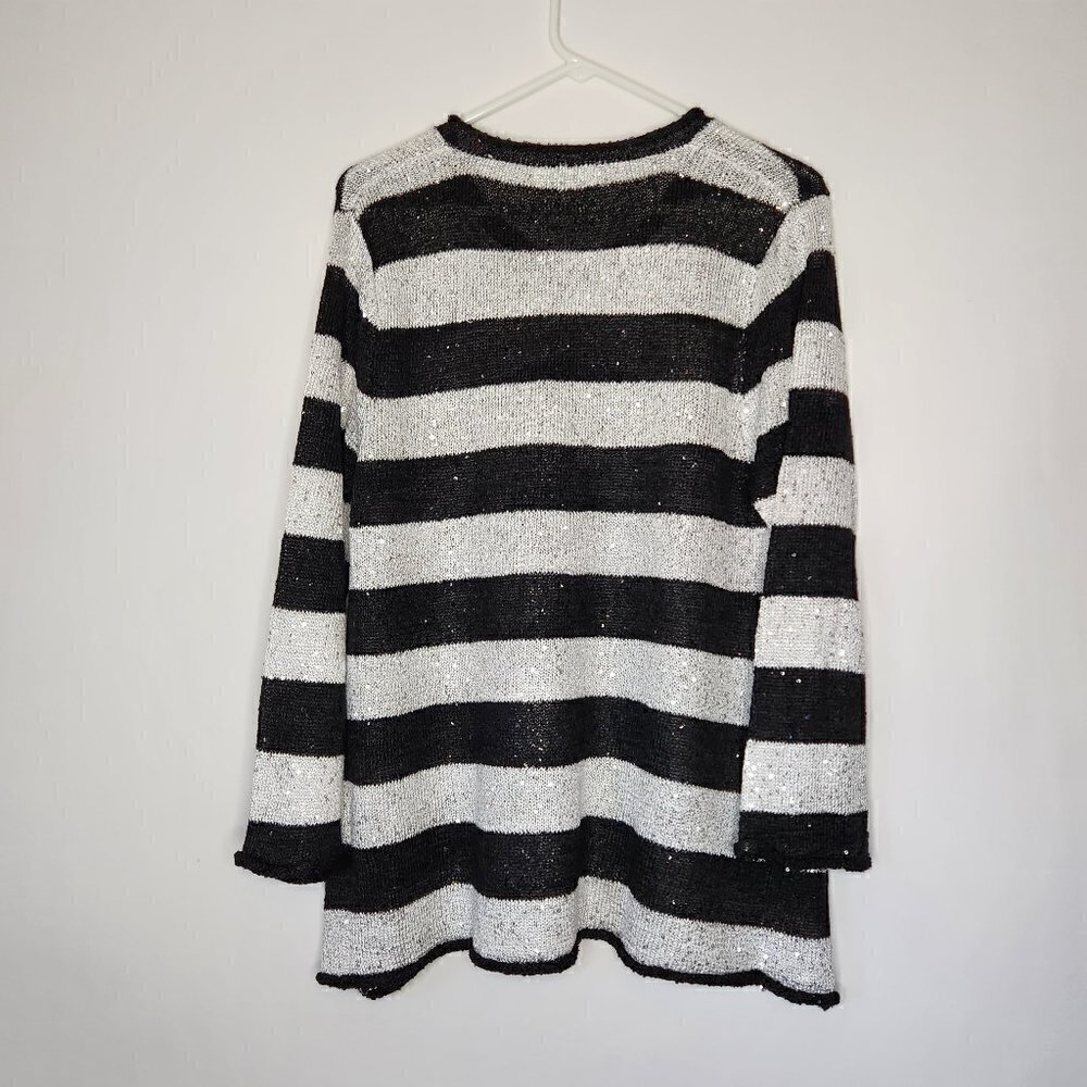 Lulu-B Black & White Sequin Knit Sweater